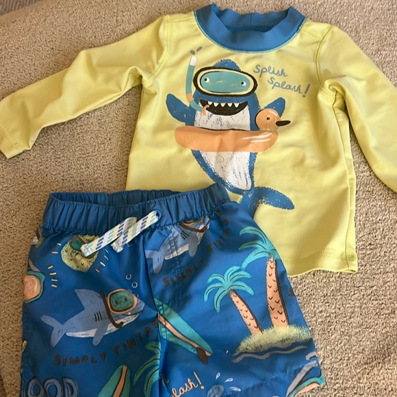 Carters Boys’ Bathing Suit with long sleeve swimsuit - Picture 1 of 4